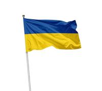 Drapeau 70 × 100 cm en tissu nautique, résistant et aux couleurs vives et aux intempéries. Différentes occasions : Italie, Palestine, Ukraine, Europe, Pirates (Ukraine)