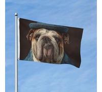 Drapeau 90 x 150 cm - Décoration de jardin - Bannière robuste - Drapeau de bouledogue anglais amusant - Bannière d'extérieur avec 2 œillets - Drapeaux de bienvenue pour les vacances en toutes saisons
