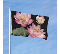 Drapeau 90 x 150 cm - Décoration de jardin - Bannière robuste - Quelques fleurs de lotus - Bannière d'extérieur avec 2 œillets - Drapeaux de bienvenue pour les vacances en toutes saisons