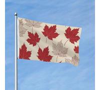 Drapeau 90 x 150 cm - Décoration d'extérieur - Drapeau de jardin robuste - Feuille d'érable du Canada - Bannière de cour en polyester 200D avec 2 œillets - Bannière d'intérieur et d'extérieur pour les