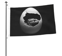 Drapeau 90 x 60 cm - Décoration de jardin robuste - Bannière en forme d'œuf avec serpent - Bannière d'extérieur avec 2 œillets - Drapeaux de bienvenue pour les vacances en toutes saisons
