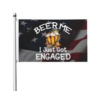 Drapeau 90X150cm, Bière-moi, je viens de me fiancer avec œillets Drapeaux Résistant à la Décoloration Flags pour Maison Bar Intérieur
