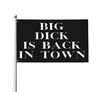 Drapeau 90X150cm, Big Dick est de retour en ville Renforcé Drapeaux avec œillets Suspendus Fanion pour Balcon Événements Fête