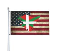 Drapeau 90X150cm, Carte du Pays Basque Décoratifs Drapeaux Double Couture Flags pour Célébration Décorations Extérieur