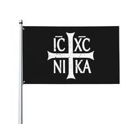 Drapeau 90X150cm, Christianisme orthodoxe Croix russe Couleurs Vives Drapeaux Résistants aux Intempéries Bannière Extérieure pour Maison Fête Intérieur