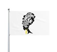 Drapeau 90X150cm, Elle a une folle énergie et une afro géniale Personnalisé Drapeaux Résistants aux Intempéries Bannière Extérieure pour Extérieur Bar Restaurant