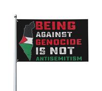 Drapeau 90X150cm, Être contre le génocide n'est pas de l'antisémitisme Couleurs Vives Drapeaux avec œillets Suspendus Fanion pour Intérieur Balcon Fête