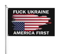 Drapeau 90X150cm, Fuck Ukraine, l'Amérique, les USA d'abord Renforcé Drapeaux Personnalisée Bannière Extérieure pour Maison Décorations Restaurant