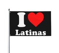 Drapeau 90X150cm, J'aime les Latinas I Love les Latinas Résistants aux Intempéries Drapeaux Renforcé Bannière Extérieure pour Célébration Jardin Balcon