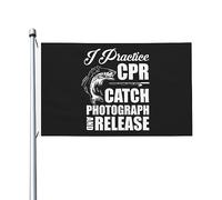 Drapeau 90X150cm, Je pratique la RCR, je prends des photos et je relâche Personnalisé Drapeaux Résistant à la Décoloration Bannière Extérieure pour Intérieur Bar Jardin