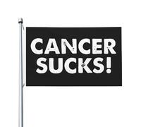 Drapeau 90X150cm, Le cancer, c'est nul Décoratifs Drapeau de Pirate avec œillets Bannière Extérieure pour Extérieur Célébration manif