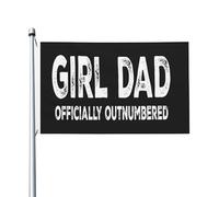 Drapeau 90X150cm, Les papas de filles sont officiellement en infériorité numérique Personnalisé Drapeaux Décoratifs Suspendus Fanion pour manif Événements Anniversaire