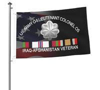 Drapeau 90X150cm, Lieutenant-colonel O-5 de l'armée américaine, vétéran d'Irak et d'Afghanistan Résistant à la Décoloration Drapeaux avec œillets Suspendus Fanion pour Fête Anniversaire