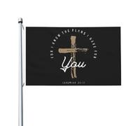 Drapeau 90X150cm, Livre religieux Verset Croix Jérémie Décoratifs Drapeaux Renforcé Suspendus Fanion pour Fête Intérieur manif