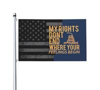 Drapeau 90X150cm, Mes droits ne s'arrêtent pas là où commencent vos sentiments Personnalisé Drapeaux Double Couture Bannière Extérieure pour Restaurant Jardin Bar