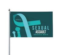 Drapeau 90X150cm, Mois de sensibilisation aux agressions sexuelles Résistant à la Décoloration Drapeaux Double Couture Flags pour Décorations Fête Événements