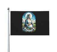 Drapeau 90X150cm, Notre Sainte Mère Marie était une mère catholique pro-vie Personnalisé Drapeaux Résistants aux Intempéries Flags pour Extérieur Intérieur Anniversaire