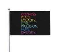 Drapeau 90X150cm, Paix Amour Espoir Égalité Inclusion Diversité Double Couture Drapeaux Décoratifs Bannière Extérieure pour Événements Anniversaire manif