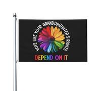 Drapeau 90X150cm, Votez comme si les droits de vos petites-filles en dépendaient ! Décoratifs Drapeaux avec œillets Flags pour Décorations Maison Fête