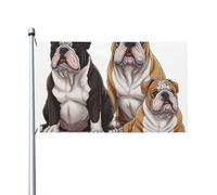 Drapeau 91 x 152 cm Bannière Décoration Extérieur Drapeau Bulldogs Anglais Drapeau 200d Heavy Welcome Yard Drapeaux Polyester Bannières Yard Grands Drapeaux Pour Décoration Intérieur Extérieur