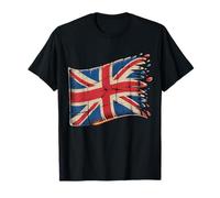 Drapeau à Bord déchiré Royaume-Uni Vieilli Signature Britannique T-Shirt