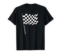 Drapeau à Carreaux agitant T-Shirt Graphique avec Valeur, Homme, Noir, S