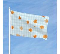 Drapeau à carreaux de 0,9 x 1,5 m double face en forme de feuille d'érable pour maison, cour, extérieur, intérieur, vacances, fête décorative