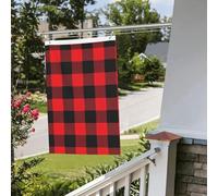 Drapeau à carreaux de buffle 61 x 91 cm pour extérieur et intérieur - Pour le printemps, l'été, l'automne, l'hiver - Drapeaux de jardin avec œillets verticaux double face pour décorations de cour