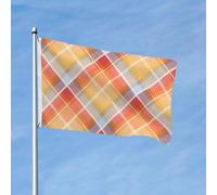 Drapeau à carreaux orange 9,1 x 1,5 m double face pour maison, cour, extérieur, intérieur, vacances, fête décorative