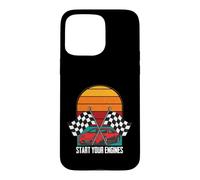 Drapeau à Carreaux pour Les Amateurs de Course de Voitures de Course démarrez Vos Moteurs Coque pour iPhone 15 Pro Max