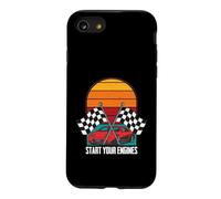 Drapeau à Carreaux pour Les Amateurs de Course de Voitures de Course démarrez Vos Moteurs Coque pour iPhone SE (2020) / 7/8