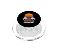 Drapeau à Carreaux pour Les Amateurs de Course de Voitures de Course démarrez Vos Moteurs PopSockets PopGrip pour MagSafe