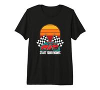 Drapeau à Carreaux pour Les Amateurs de Course de Voitures de Course démarrez Vos Moteurs T-Shirt Haut de Gamme