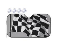 Drapeau À Checkered Noir Et Blanc Imprimé Voiture Pare-Soleil Universelle Couverture Pare Brise Isolation Thermique Voiture Housses De Soleils pour SUV Berlines Voitures 76x140cm