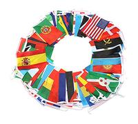 Drapeau à cordes 100 pays dans le monde - Petits drapeaux à suspendre - Décoration de fête