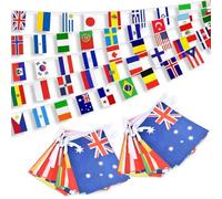 Drapeau à cordes de 200 pays, drapeaux du monde de 200 m, drapeaux internationaux 2026, bannière de la coupe du monde, grande ouverture, décorations de campagne sportives pour fête multiculturelle