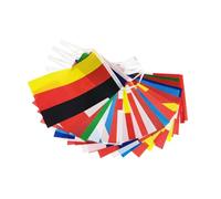 Drapeau à cordes de match de football 32 pays - Drapeaux du monde international sur une corde, drapeau des pays du monde entier, 32 équipes à suspendre pour décoration de fête sur le thème des jeux de