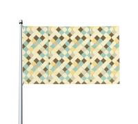 Drapeau à damier coloré et lumineux, décoration extérieure pour jardin et cour, 90 x 150 cm