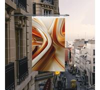 Drapeau à lignes oranges et blanches de 0,9 x 1,5 m double face, ne se décolore pas, drapeau de jardin vertical saisonnier avec œillets en laiton, bannière extérieure, toile de fond personnalisée pour