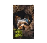 Drapeau « A Little Yorkshire Terrier » de 0,9 x 1,5 m - Double face - Ne se décolore pas - Drapeau de jardin avec bannière extérieure en laiton - Décoration pour cour, porche, pelouse