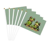 Drapeau à main amusant grenouilles vertes 1 impression pratique drapeau polyvalent drapeaux perches fêtes défilés décorations vacances