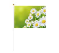 Drapeau à main avec fleurs florales, marguerites, événements royaux, barbecues, fêtes, ports, événements, décorations de jardin