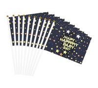 Drapeau à main avec imprimé étoiles et joyeux fête des pères pratique drapeau polyvalent pour les fêtes sur mât, les défilés, les décorations de vacances