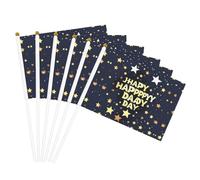 Drapeau à main avec imprimé étoiles et joyeux fête des pères pratique drapeau polyvalent pour les fêtes sur mât, les défilés, les décorations de vacances