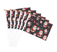 Drapeau à main avec imprimé Père Noël pratique et polyvalent, pour les fêtes, les défilés, les décorations de vacances