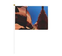 Drapeau à main avec motif de paysage de gorges - 14 x 20,8 cm - Convient pour les fêtes, les événements sportifs, les célébrations