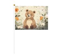 Drapeau à main avec motif ours perdu - 14 x 20,8 cm - Convient pour les fêtes, les événements sportifs, les célébrations