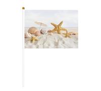 Drapeau à main avec perles et étoiles de mer et coquillages pour célébration d'événements royaux lors de barbecues, décorations de jardin