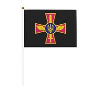 Drapeau à main double face de l'armée de l'air ukrainienne 5,5 x 8,2 pouce