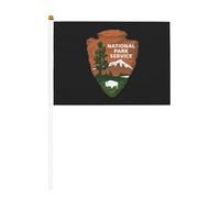 Drapeau à main double face du Service des parcs nationaux, 14 x 21 cm (5,5 x 8,2 pouces).